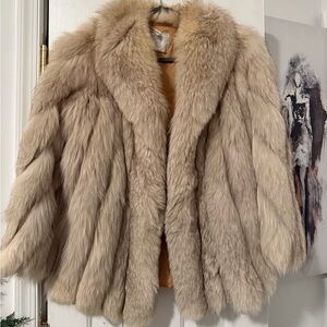 Saga Fox Furs Cream Teddy Jacket
